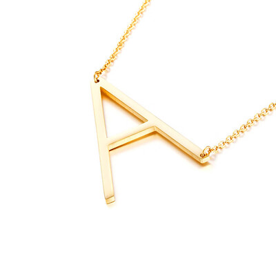 

New fashion Gold Stainless Steel 26 Alphabet Letter Pendant initial Necklace for Women Fashion Jewelry Choker Girl Collier