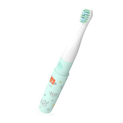 

Gb good children children electric toothbrush baby 3-12 years old children custom low shock sound wave light easy to hold soft toothbrush head small hungry magic series green