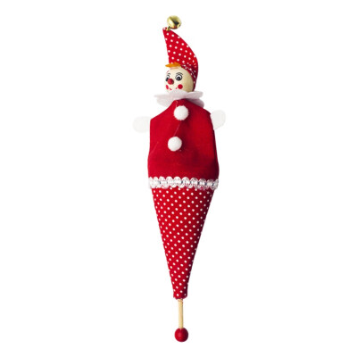 

New Hot Christmas Barrel Man Doll Cloth Christmas Ornaments Wood Spots Cartoon Doll Creative Childrens Toys Clown Puppet US