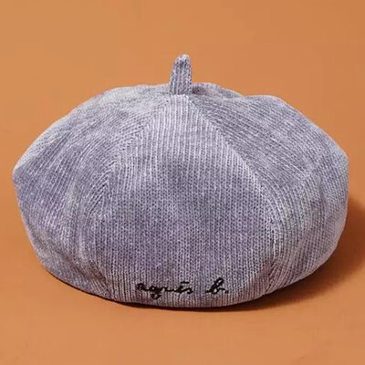 

New Korean hat children autumn&winter subalphabet beret fashion sweet octagonal hat 100 pumpkin hat