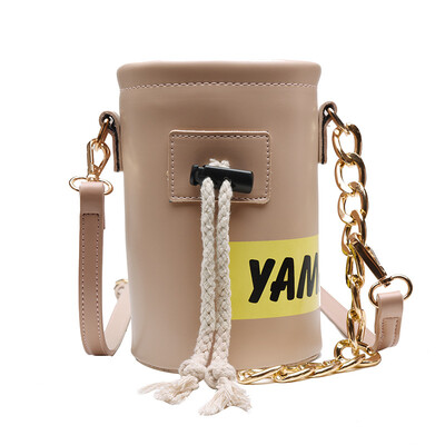 

Atmospheric bag female 2019 new simple fashion girl tide Korean version of the wild silk scarf slung shoulder bucket bag