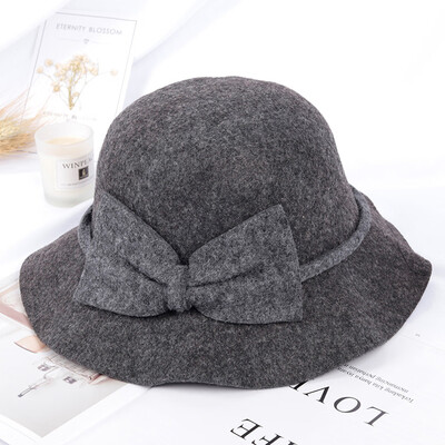 

Tailored Female Autumn Winter Fashion Casual Hat Dome British Top Hat