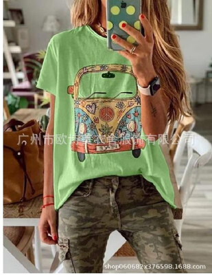 

Cross-border womens Amazon eBay explosions round neck print 5 colors 8 yards white