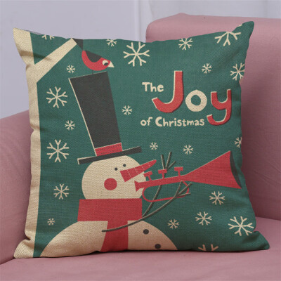 

Gobestart New Christmas Cotton Linen Pillow Case Sofa Cushion Cover Home Decor