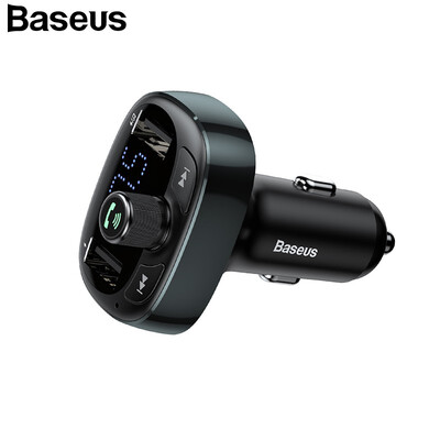 

Baseus 34A Dual USB Car Charger FM Transmitter Aux Modulator Bluetooth Handsfree Car MP3 Audio Multifunction fast Car Charger