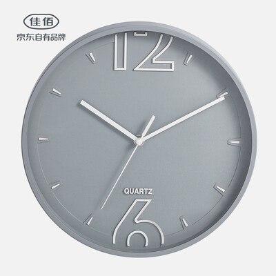 

Jia Hao Nordic simple clock 11 inch gray creative personality fashion living room bedroom study wall clock quartz clock