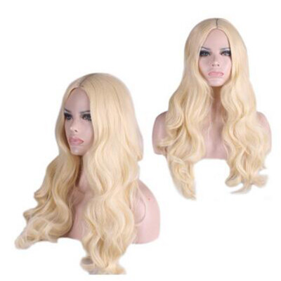 

〖Follure〗Large Gold Cosplay Wig Long Rose Net Blonde Synthetisch Hiar Wig Wavy Wigs