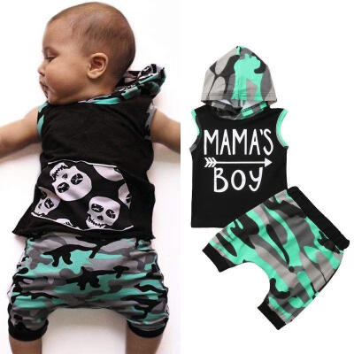 

Summer Baby Boys Camouflage Blouse Hoodie Tops T-shirt VestShort Pants Sets