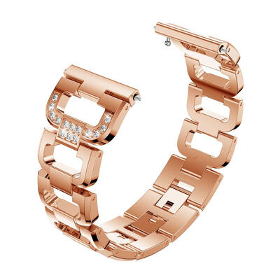 

D Type Crystal Inlaid Alloy Wristband Bracelet Band Strap for Fitbit Versa