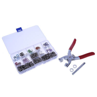 

150sets Prong Snap Buttons Poppers with Press Plier Rod Rubber Ring
