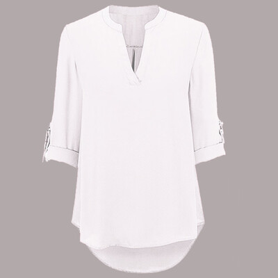 

Nomeni Womens Loose V Neck T Shirt Ladies Long Sleeve Polyester Tops Shirt Blouse