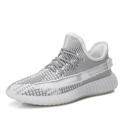 

Coconut 350 couple shoes angel breathable flying woven lace reflective white shoes net red casual shoes sports tide mens shoes