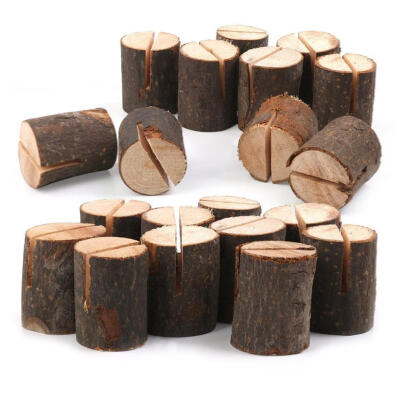 

20pcs Wood Name Card Photo Clip Holder Wedding Party Home Table Decor Craft