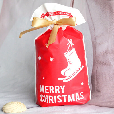 

New Christmas Sacks Candy Biscuit Drawstring Storage Bag for Stocking Presents DIY Craft&Christmas Decorations