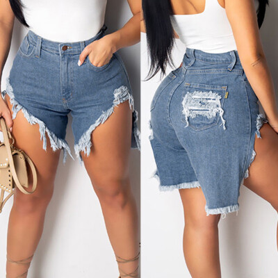 

〖Follure〗Fashion Women Pocket Jeans Denim Pants Tassel Button High Waist Slim Sexy Shorts