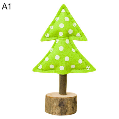 

Mini Christmas Tree Stripe Dot Wooden Home Party Decoration Ornament Kids Toy