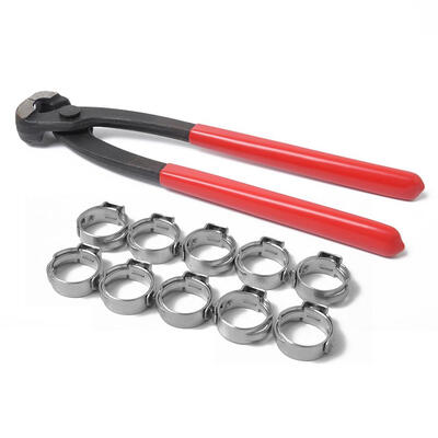 

PEX Cinch Crimping Tool with 10pcs 53-65mm Stainless Steel Hose Clamps