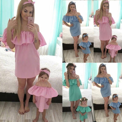 

Family Dress Lady&39s Mother Daughter Matching Summer Girl Dress Clothes Outfit