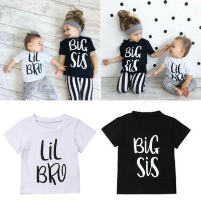 

Family Matching T-shirt Big Sister & Littler Brother Boy Girl Cotton Tops Outfit
