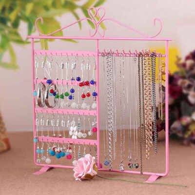 

Metal Iron Earrings Necklace Ear Studs Jewelry Display Rack Stand Organizer Holder