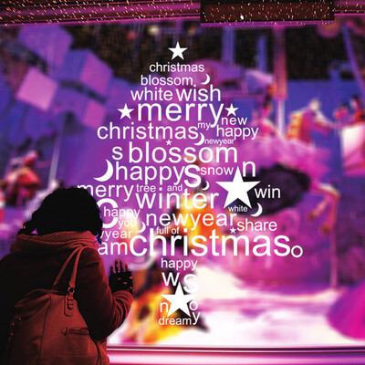 

Tailored Merry Christmas Background Wall Decoration Removable Wall Stickers