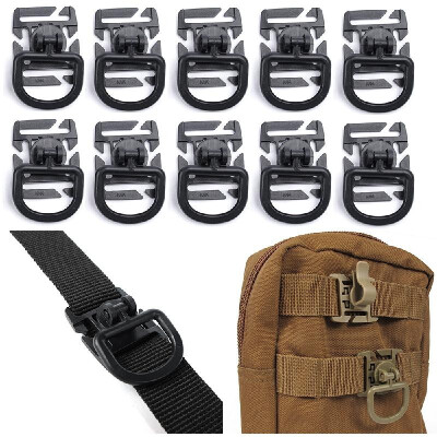 

10 Pieces Tactical Gear Strap Clip for Molle Backpack Webbing Attachments D Ring Hook Tactical Vest Belt