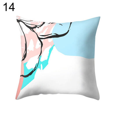 

Flower Color Block Twig Pillow Case Cushion Cover Sofa Bed Car Cafe Office Decor