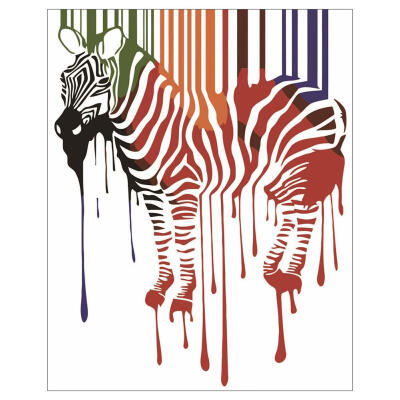 

3D DIY Zebra Vertical Stripes Coloring Paint By Numbers Oil Painting Canvas