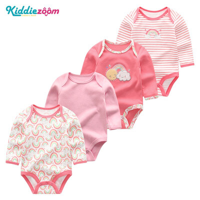 

Long Sleeve Baby Boys Clothes Newborn Bodysuits Clothing Sets 4PCS Roupa de bebe Unicorn Baby Girls Clothes Rompers 0-12M Purple