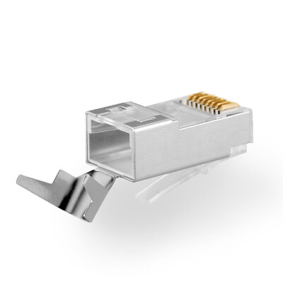

Smart mouse NOYAFA NF-1004 100 Seven crystal head network RJ45 connector iron nickel plated with tail clip high speed crystal head