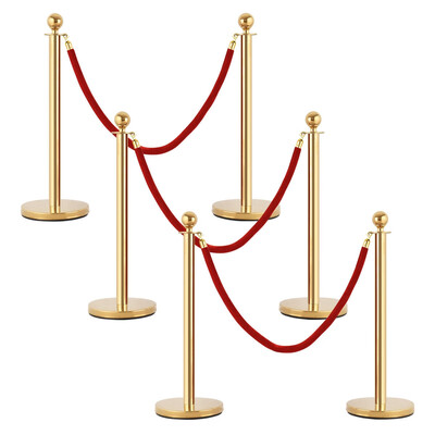 

6 pcs Stanchion Posts Queue Pole Crowd Control Barrier