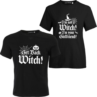 

Tiffley Time Boo & Witch Matching Couple T-Shirt Anniversary Newlywed Matching Set Tops Halloween Gifts