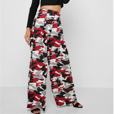 

Tailored Womens Summer Camouflage Printed Loose Casual Wide Leg Pants