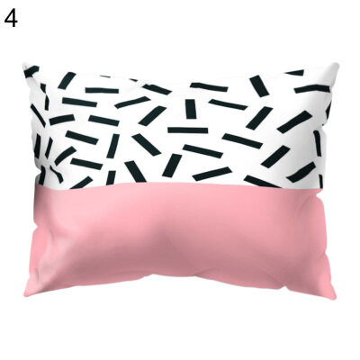 

Color Block Geometric Pattern Pillow Cover Cushion Case Home Sofa Hotel Decor