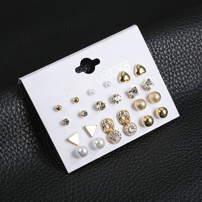 

2019 New Hot Sell Small Stud Earrings Set For Women Girl Punk Stud Earrings Set Personality Party Jewelry Fashion Brincos