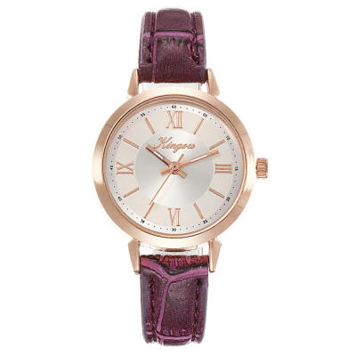 

Fashion Womens Watches Leather Strap Business Ladies Quartz Wristwatch Scale Rose Gold Disc Clock Relogio Feminino