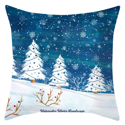

Tailored Christmas Series Home Decor Polyester Peach Skin Pillow Case 18x18in