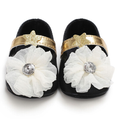 

Big Flowers Baby Girls Shoes Newborn PU Cotton Softness Girls Shoes First Walker Autumn Fashion Prewalker