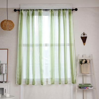 

Semi Sheer Curtain Drape Sheer Window Curtains Vertical Stripes Lace Sheer Curtain 55"X40" 1 Panel