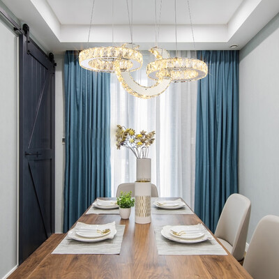 

Nordic Post Modern Crystal Three Color Switch Chandelier