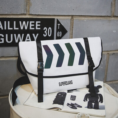 

Large-capacity sloping bag male tide cool street personality tide card hit color backpack college student couples bag
