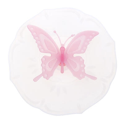 

Cartoon Transparent Butterfly Silicone Anti Dust Non Slip Cup Cover Mug Lid