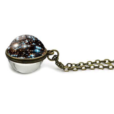 

Universe Milky Way Galaxy Planet Art Necklace for Sweater Birthday Gift