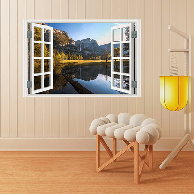 

〖Follure〗3D Full Colour High Definition Nature Scenery False Faux Window Frame Wall Decals