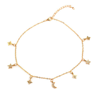 

1Pcs New Fashion Trendy Jewelry Moon Star Choker Necklace Gift For Women Girl 2 Color