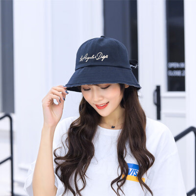 

Spring&summer new cotton letter bow fisherman Hat UV outdoor sunscreen Hat Korean version of Joker fisherman Hat