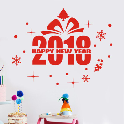 

Tailored New Year 2018 Merry Christmas Wall Sticker Home Shop Windows Decals Decor