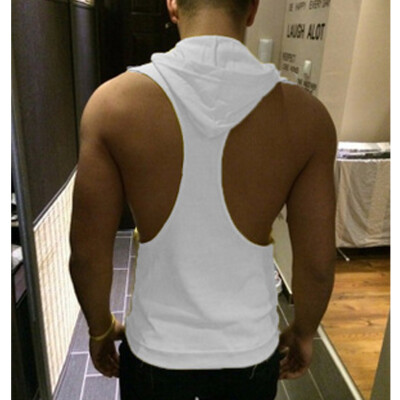 

Mens Muscle Hoodie Tank Top Bodybuilding Gym Workout Sleeveless Vest T-shirt