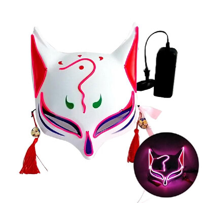 

10 Color Fox Half Face Mask Neon Lights Halloween Party Led Lampshade Dark Glowing Cosplay Mask Party Costume Mask