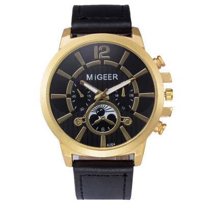 

〖Follure〗MIGEER High-End Fashion Mens Stainless Steel Watch Analog Alloy Quartz Watch